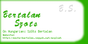 bertalan szots business card
